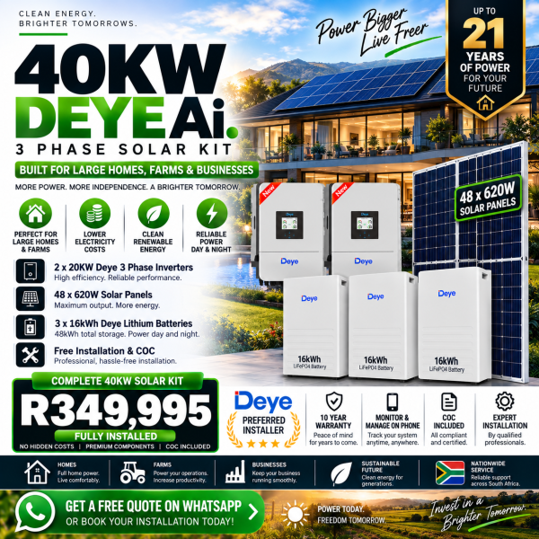 40kW Deye Ai Three-Phase Commercial Solar System