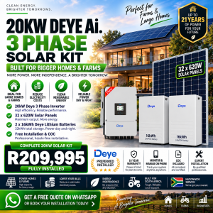 20kW Three-Phase Extended Solar System – 32kWh