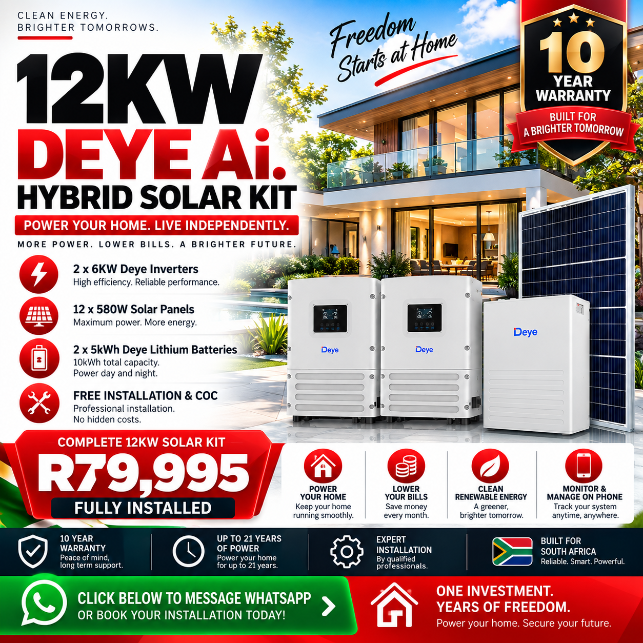 12kW Deye Ai Dual-Inverter Solar System